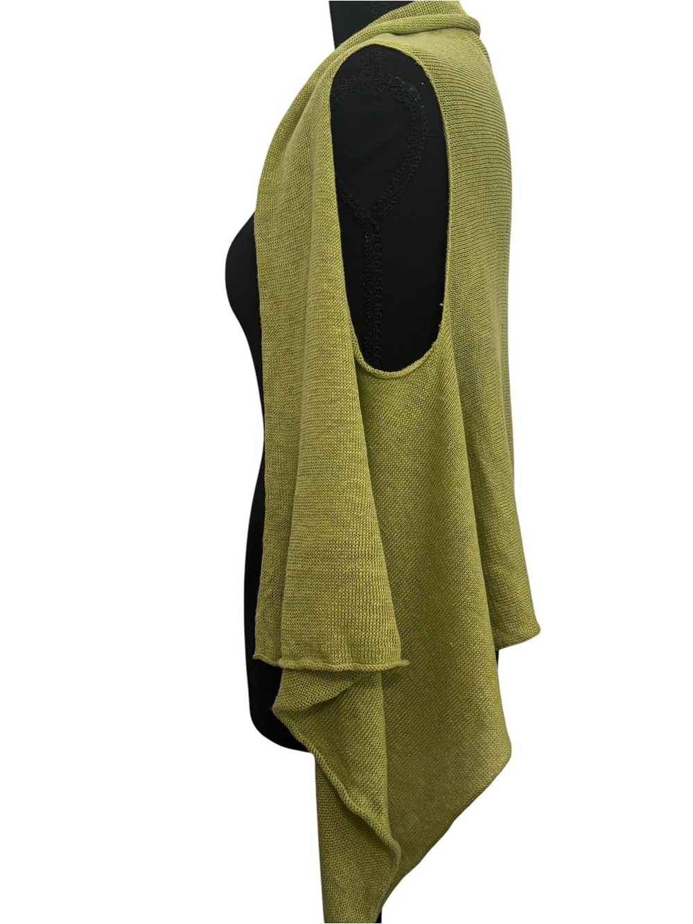 Eileen Fisher 100% Linen Open Front Drape Cardigan Lagenlook Moss Green Sz M - Picture 3 of 11